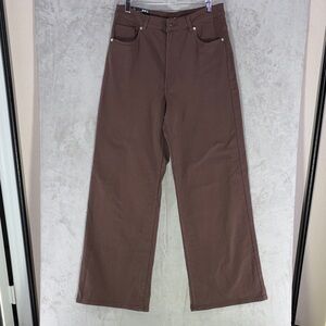 NWT Divided by H&M Wide Leg High Rise Brown Denim Jeans Size 10